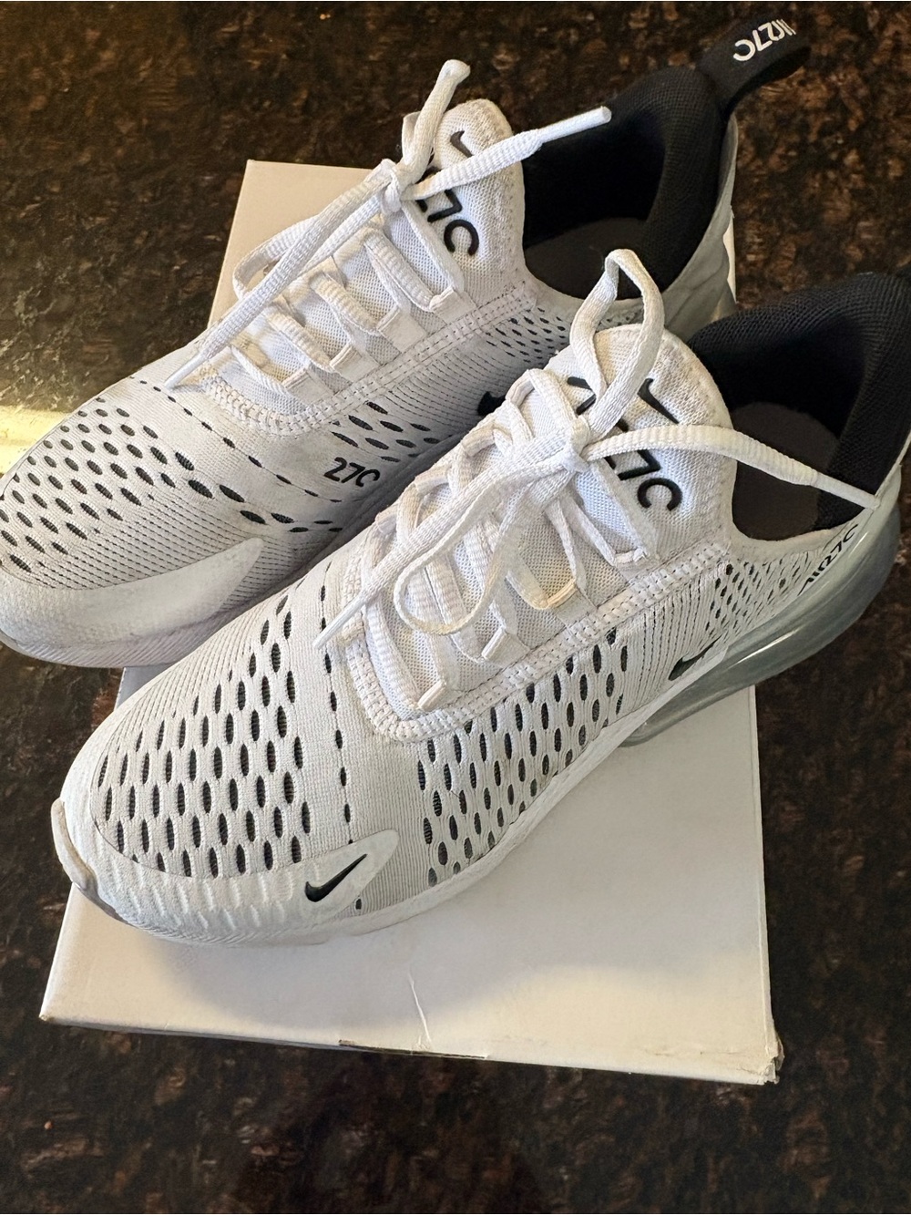 Nike Air Max 270 Men’s Sneakers - White with Black Accents